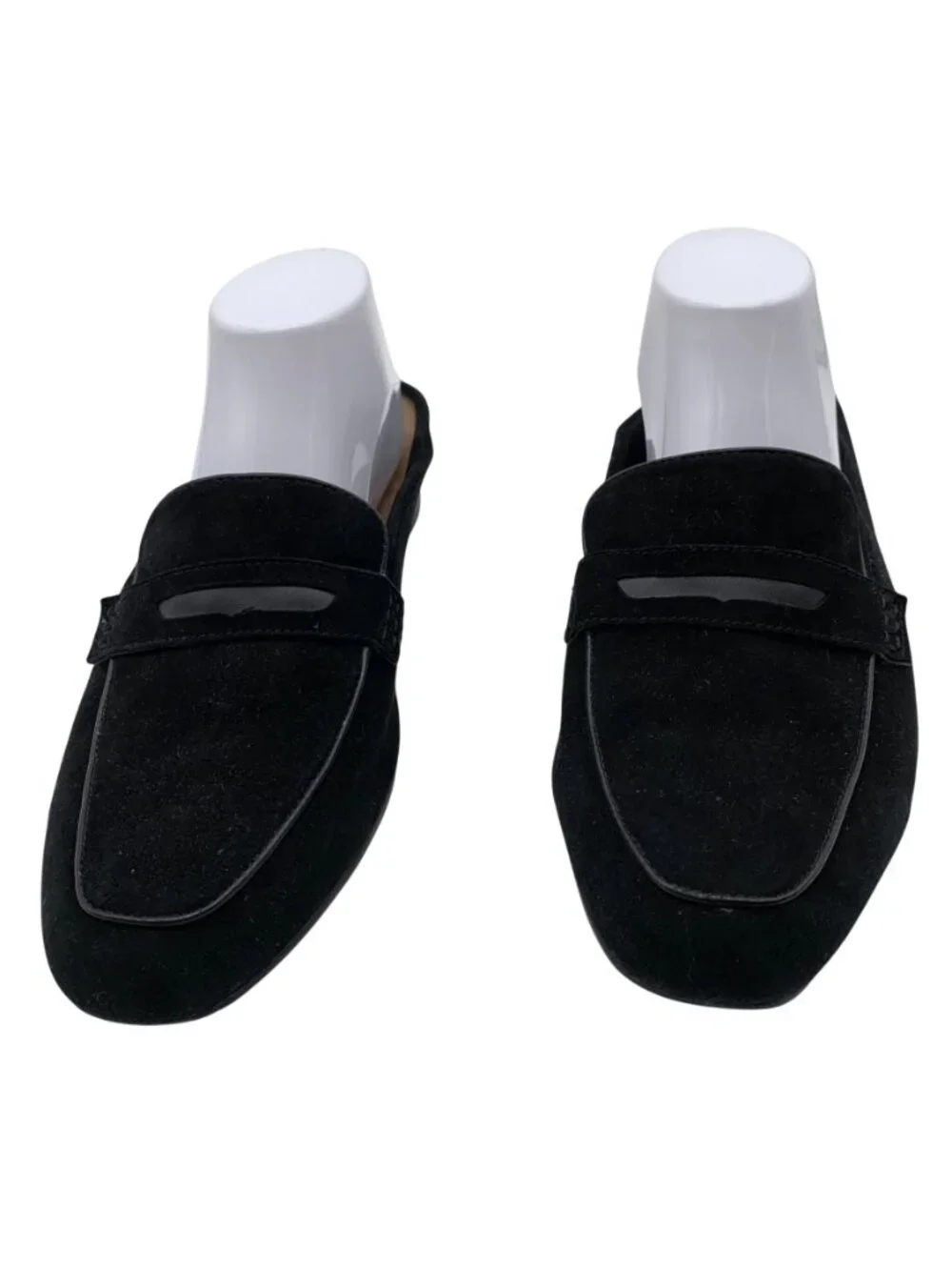 Clarks Artisan Womens 11W Black Suede Mule Loafers Slip On Shoes Keesha Donna